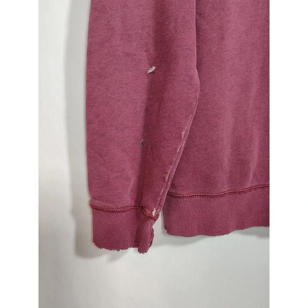 Nike Better‎ World Mens L Maroon Distressed Pullover Hoodie Swoosh Logo Burgundy
